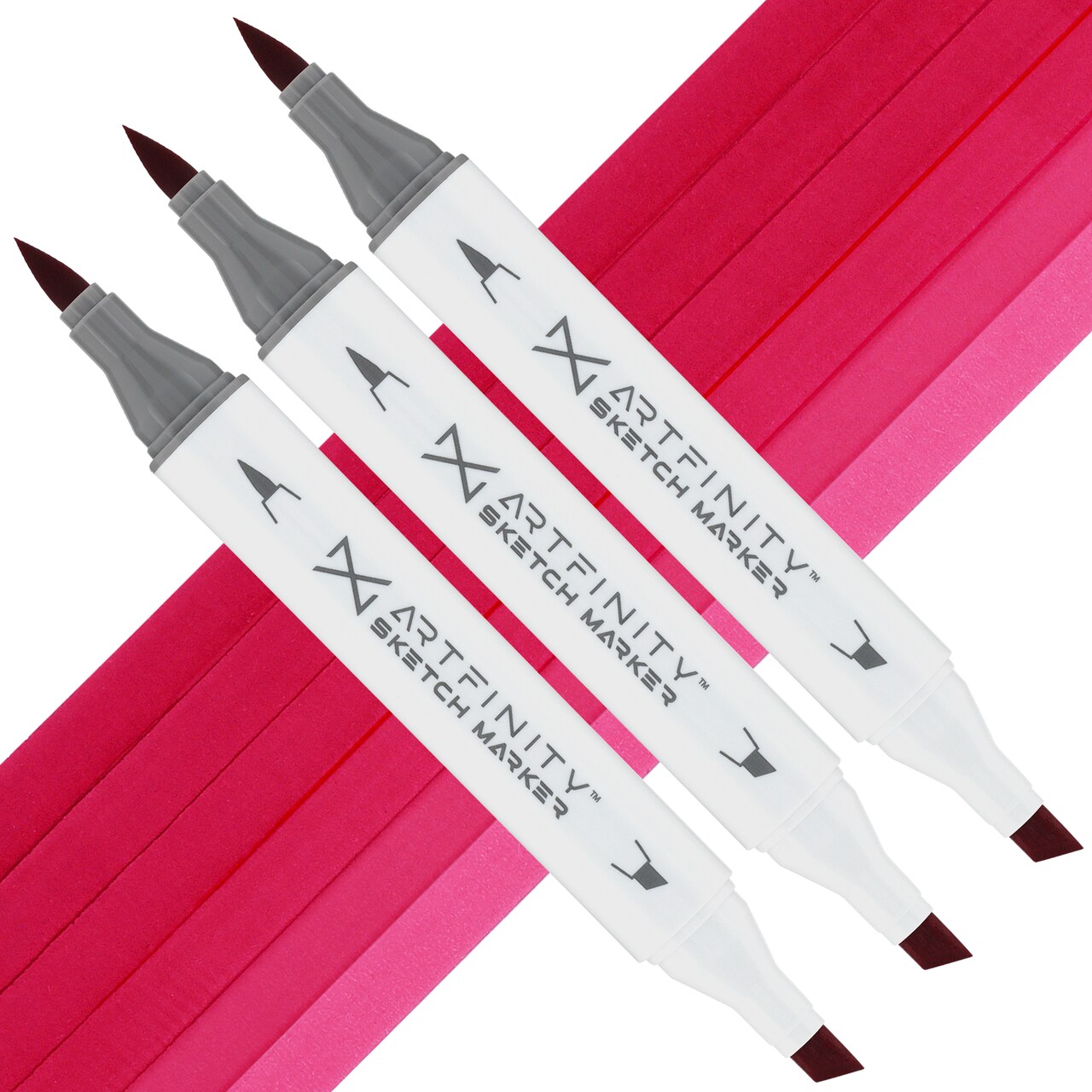 Artfinity Sketch Marker Sets - Set of 3 - Strawberry Popsicle R1-6, Vibrant, Professional, Dye-Based Alcohol Markers for Artists, Drawing, Travel, & More